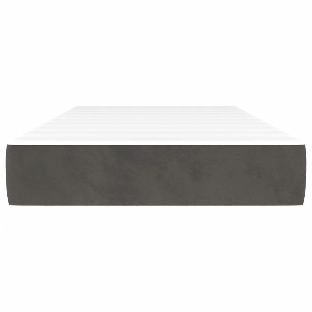 Pocketveringmatras 100X200X20 Cm Fluweel Donkergrijs
