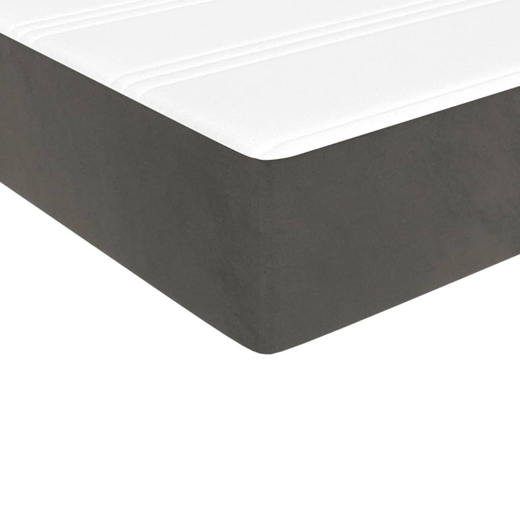 Pocketveringmatras 100X200X20 Cm Fluweel Donkergrijs