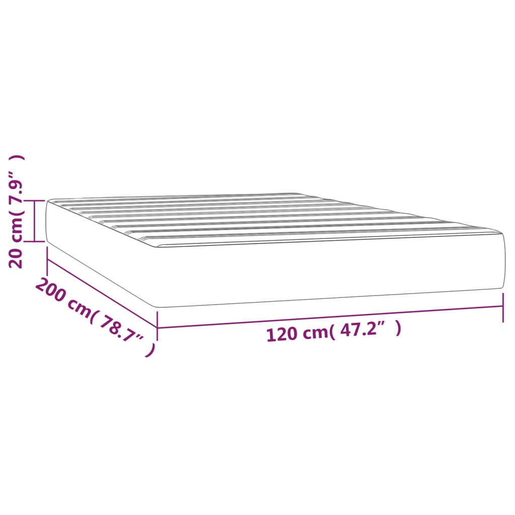 Pocketveringmatras 120x200x20 cm stof donkergrijs