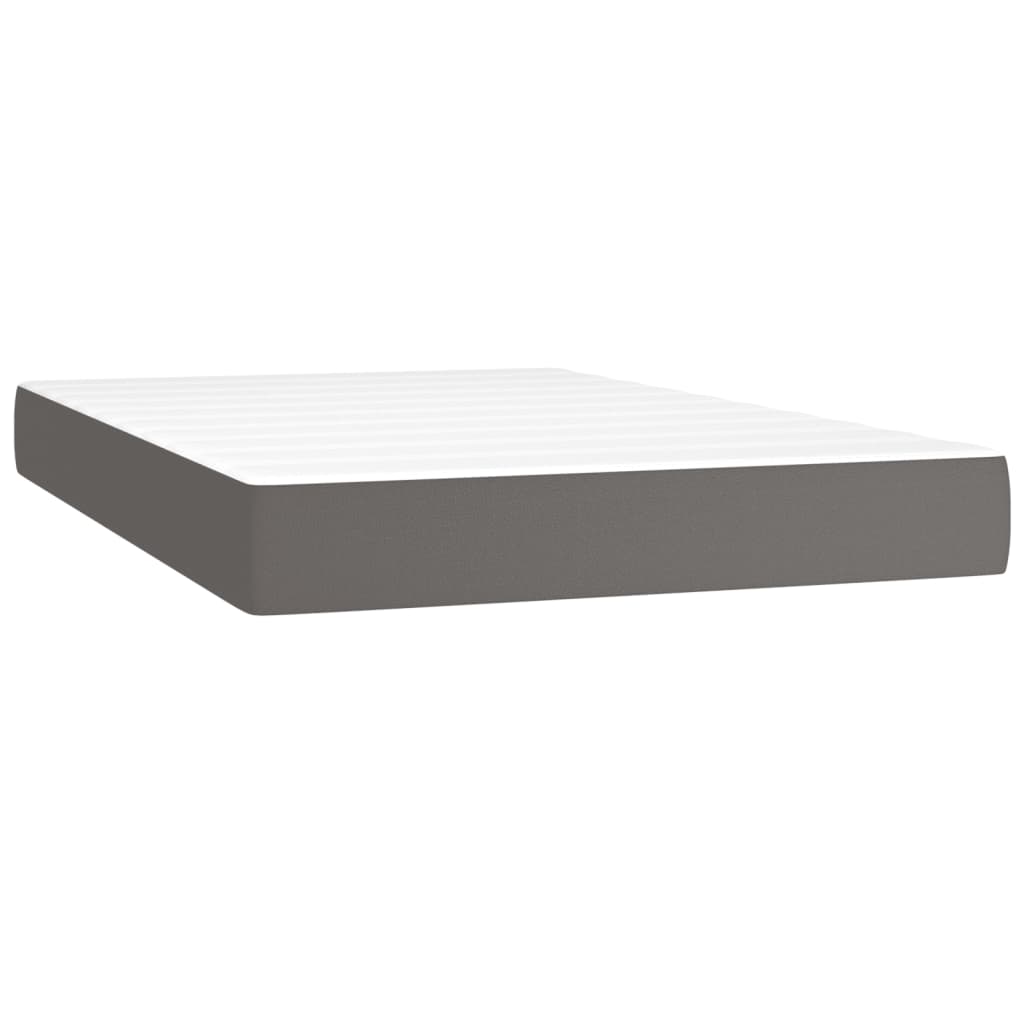 Pocketveringmatras 120x200x20 cm kunstleer grijs