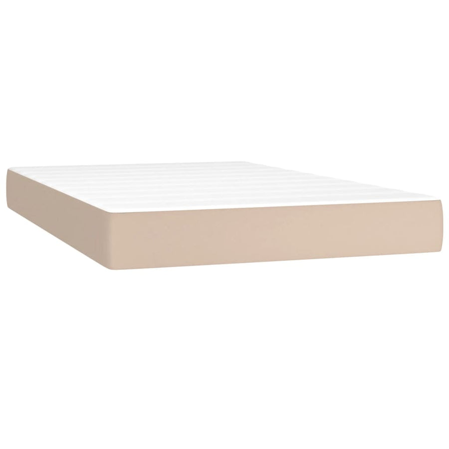 Pocketveringmatras 120x200x20 cm kunstleer cappuccinokleurig