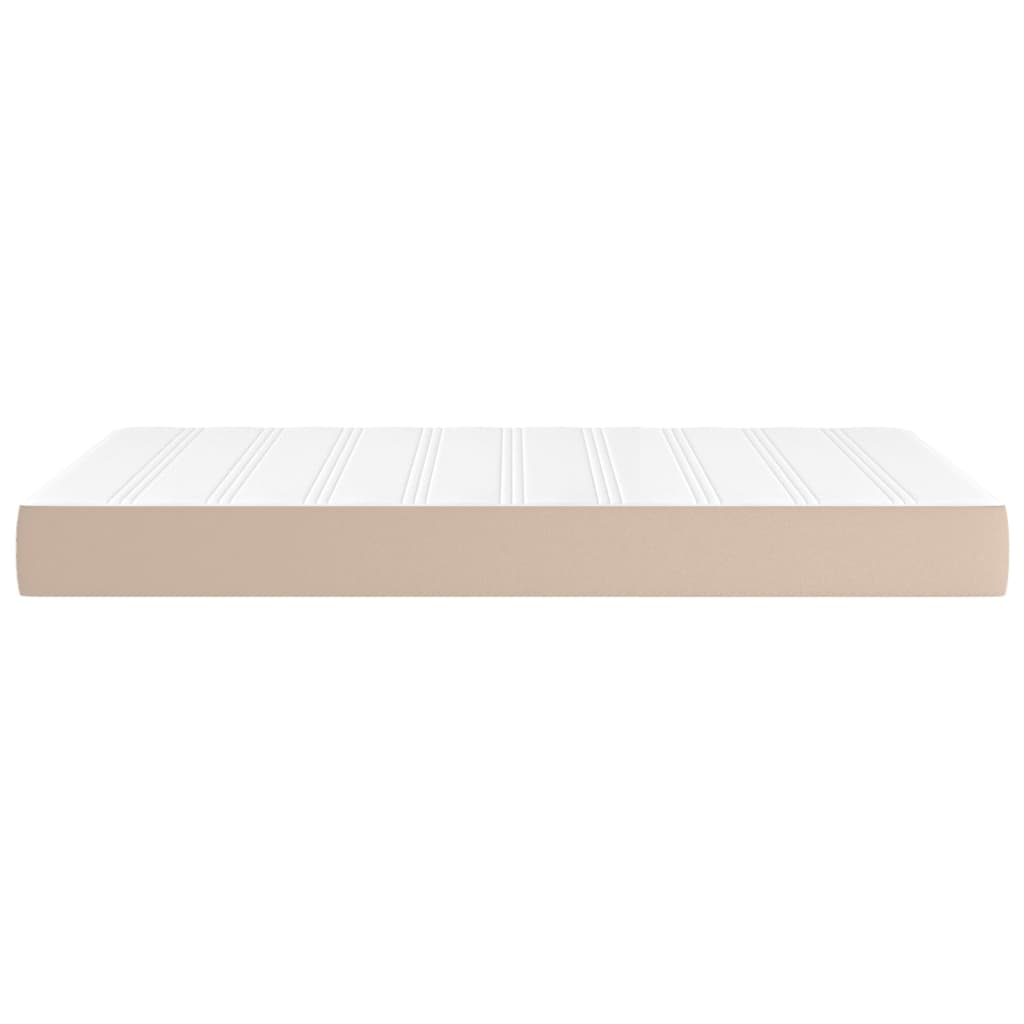 Pocketveringmatras 120x200x20 cm kunstleer cappuccinokleurig
