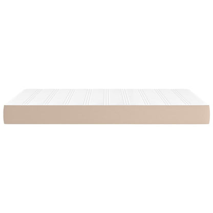 Pocketveringmatras 120x200x20 cm kunstleer cappuccinokleurig