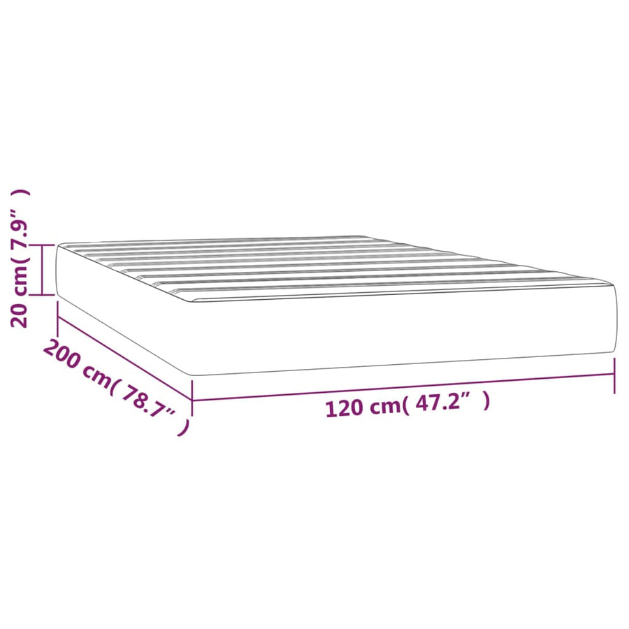 Pocketveringmatras 120x200x20 cm kunstleer cappuccinokleurig