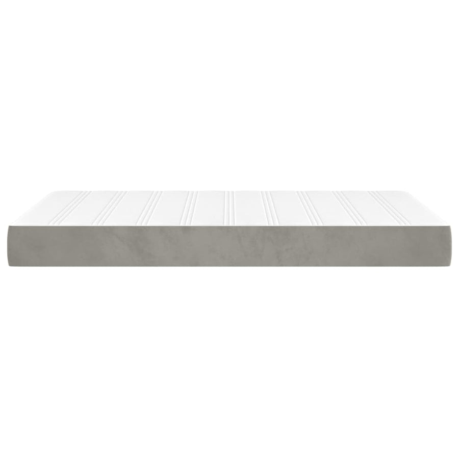 Pocketveringmatras 120X200X20 Cm Fluweel Lichtgrijs
