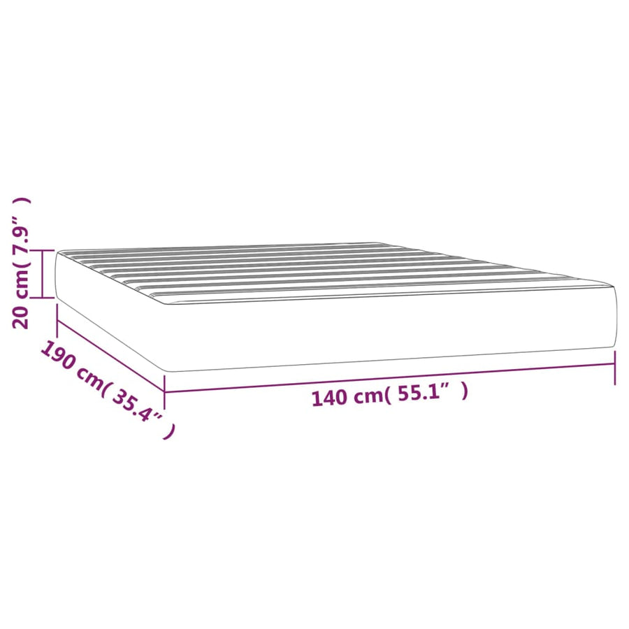 Pocketveringmatras 140x190x20 cm kunstleer zwart