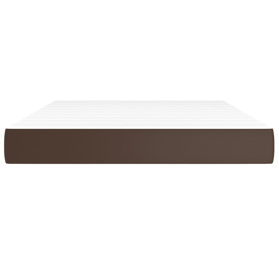 Pocketveringmatras 140x190x20 cm kunstleer bruin