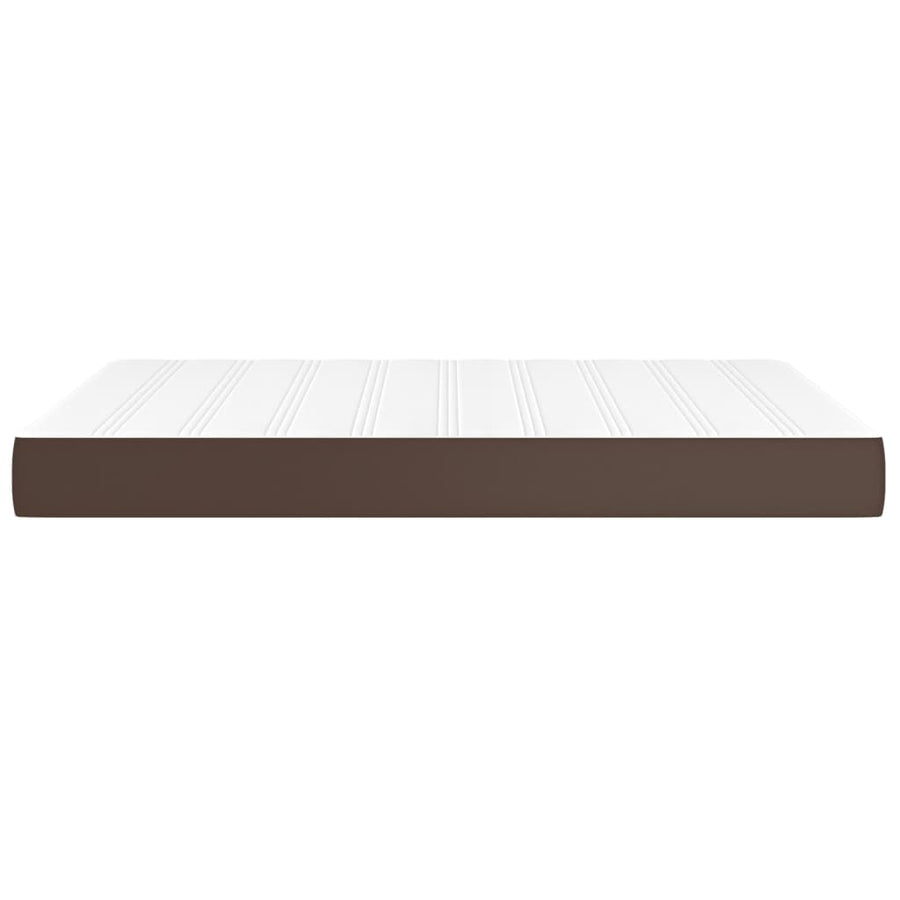 Pocketveringmatras 140x190x20 cm kunstleer bruin