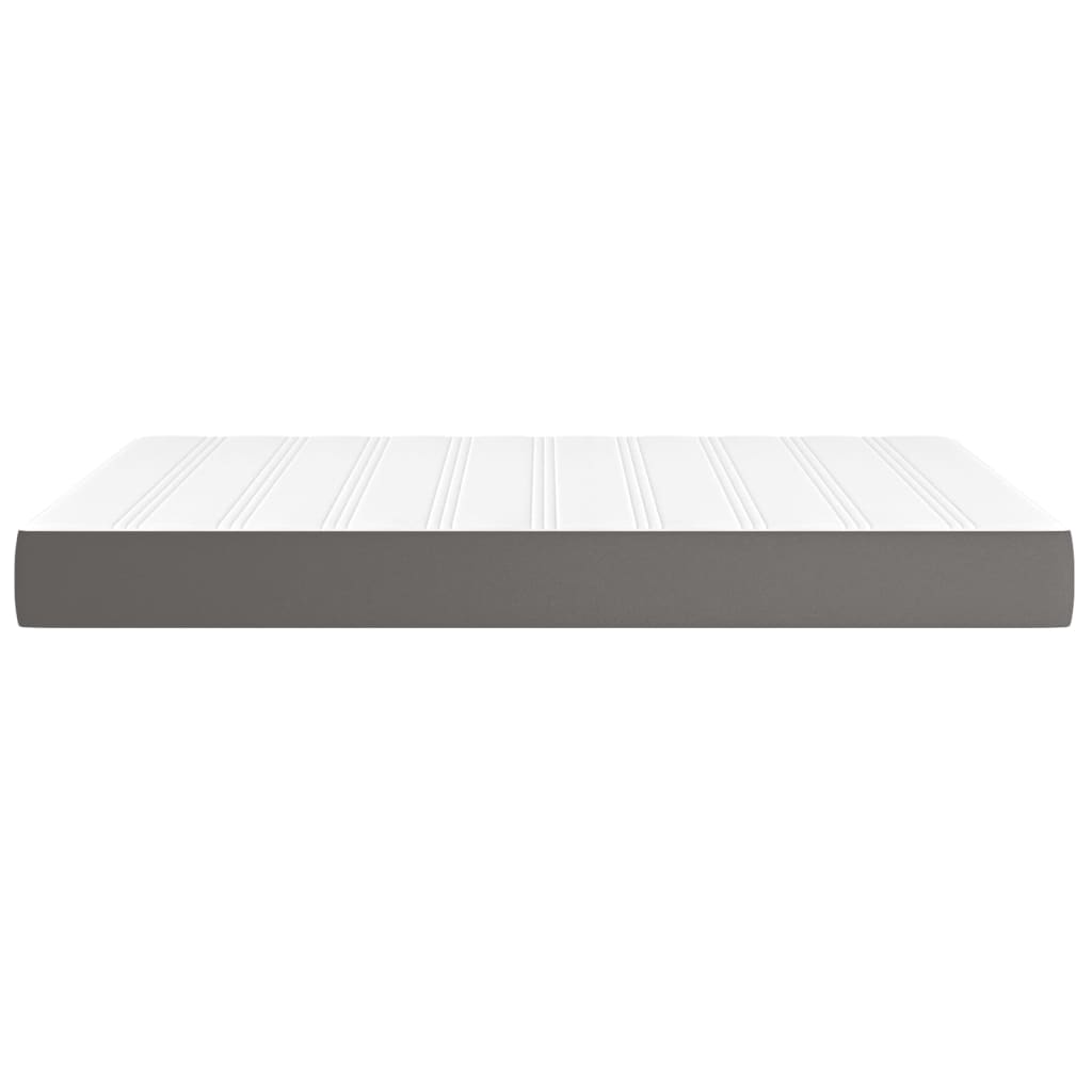 Pocketveringmatras 140x190x20 cm kunstleer grijs