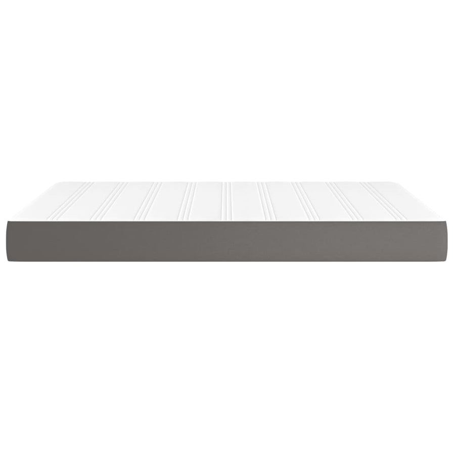 Pocketveringmatras 140x190x20 cm kunstleer grijs