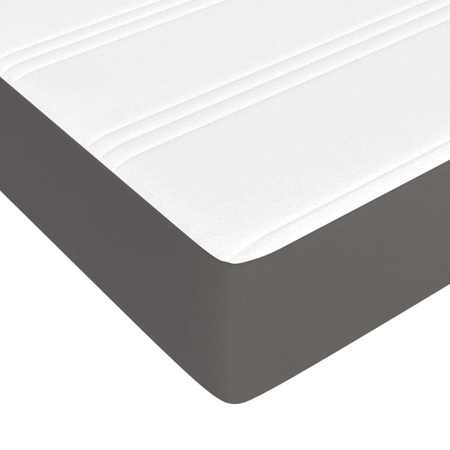 Pocketveringmatras 140x190x20 cm kunstleer grijs