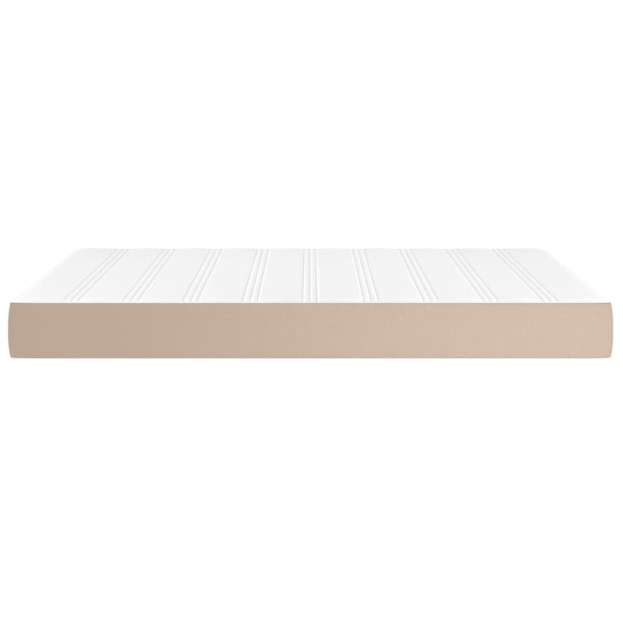 Pocketveringmatras 140x190x20 cm kunstleer cappuccinokleurig