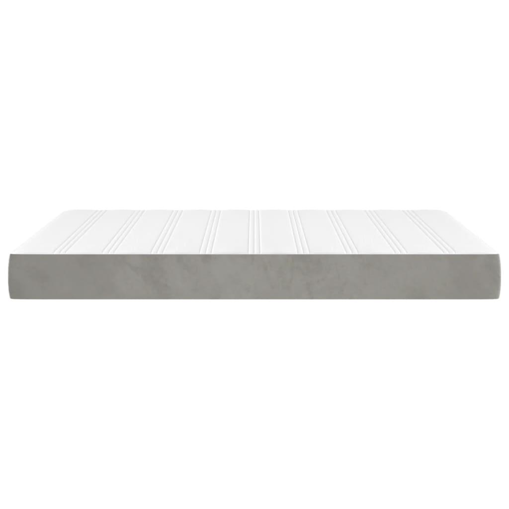 Pocketveringmatras 140X190X20 Cm Fluweel Lichtgrijs
