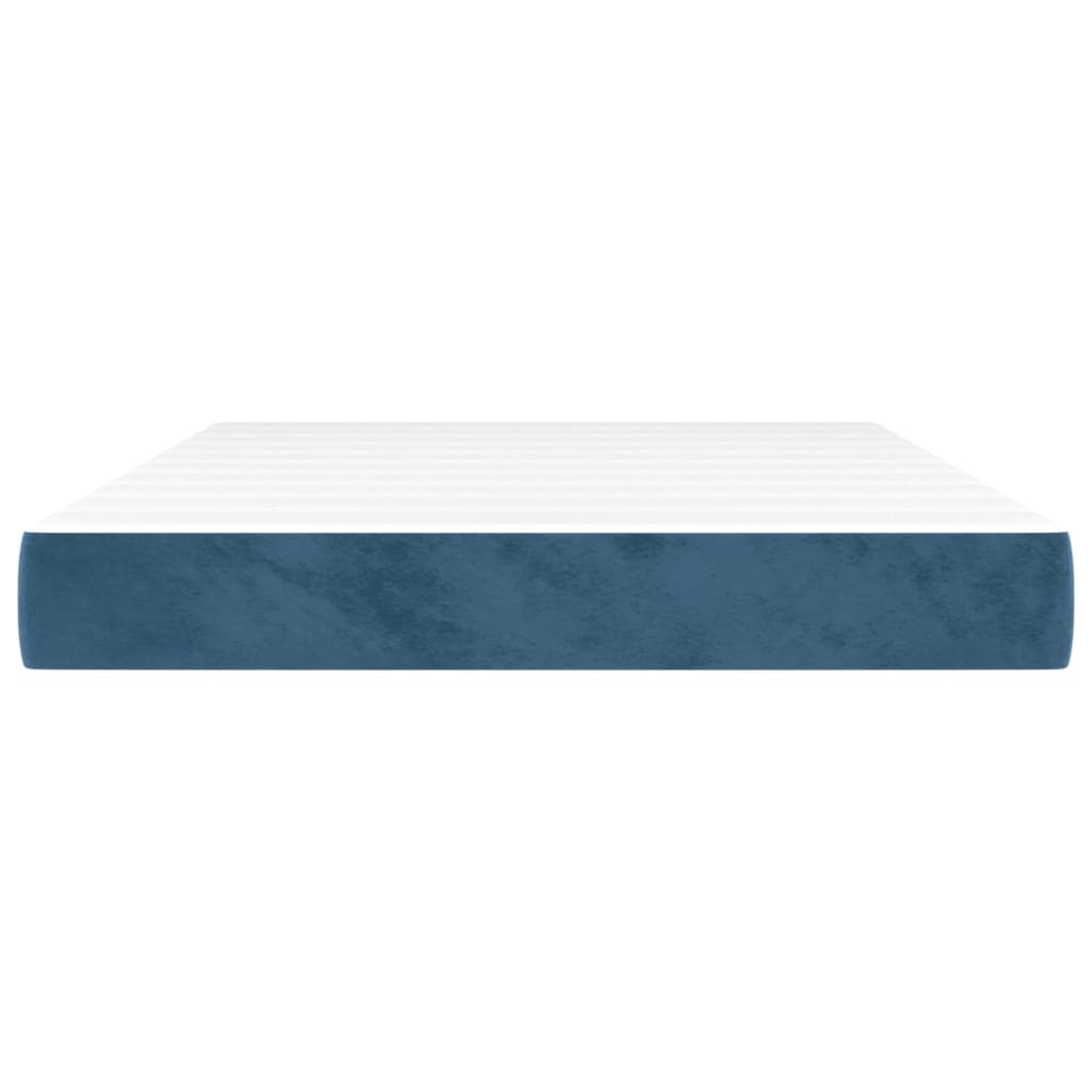 Pocketveringmatras 140X190X20 Cm Fluweel Donkerblauw