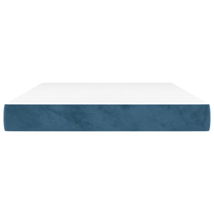 Pocketveringmatras 140X190X20 Cm Fluweel Donkerblauw
