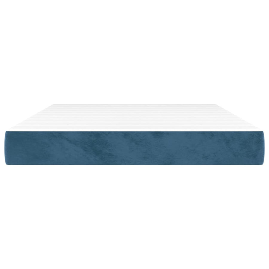 Pocketveringmatras 140X190X20 Cm Fluweel Donkerblauw