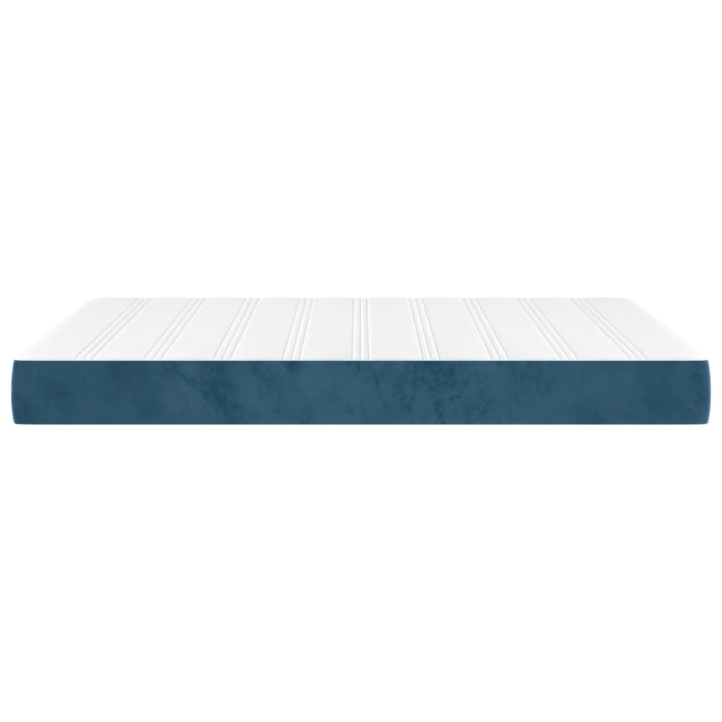 Pocketveringmatras 140X190X20 Cm Fluweel Donkerblauw