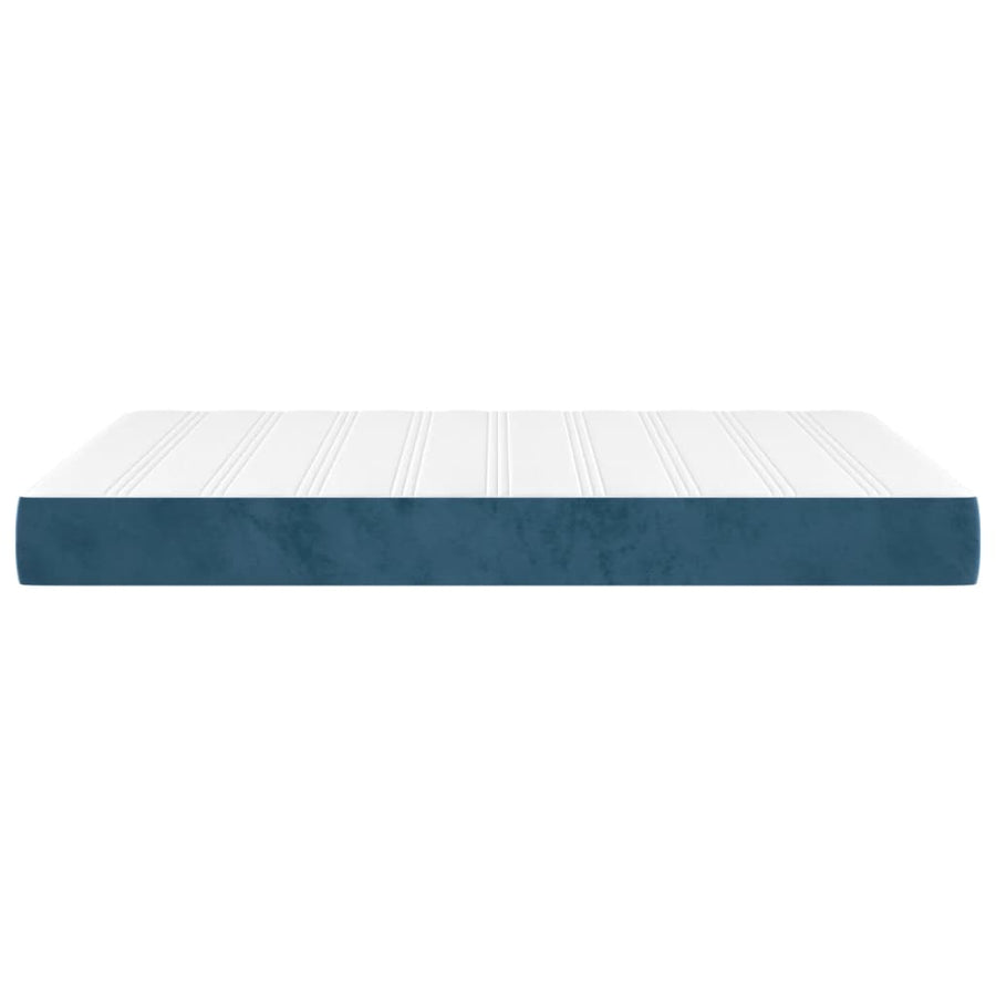 Pocketveringmatras 140X190X20 Cm Fluweel Donkerblauw