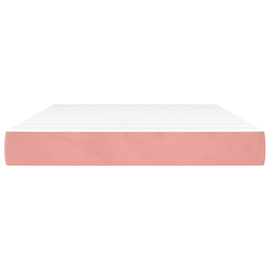 Pocketveringmatras 140X190X20 Cm Fluweel Roze