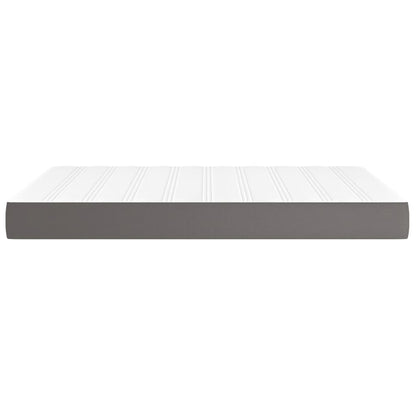 Pocketveringmatras 140x200x20 cm kunstleer grijs