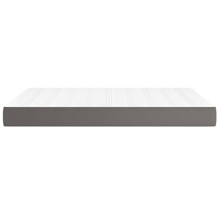Pocketveringmatras 140x200x20 cm kunstleer grijs