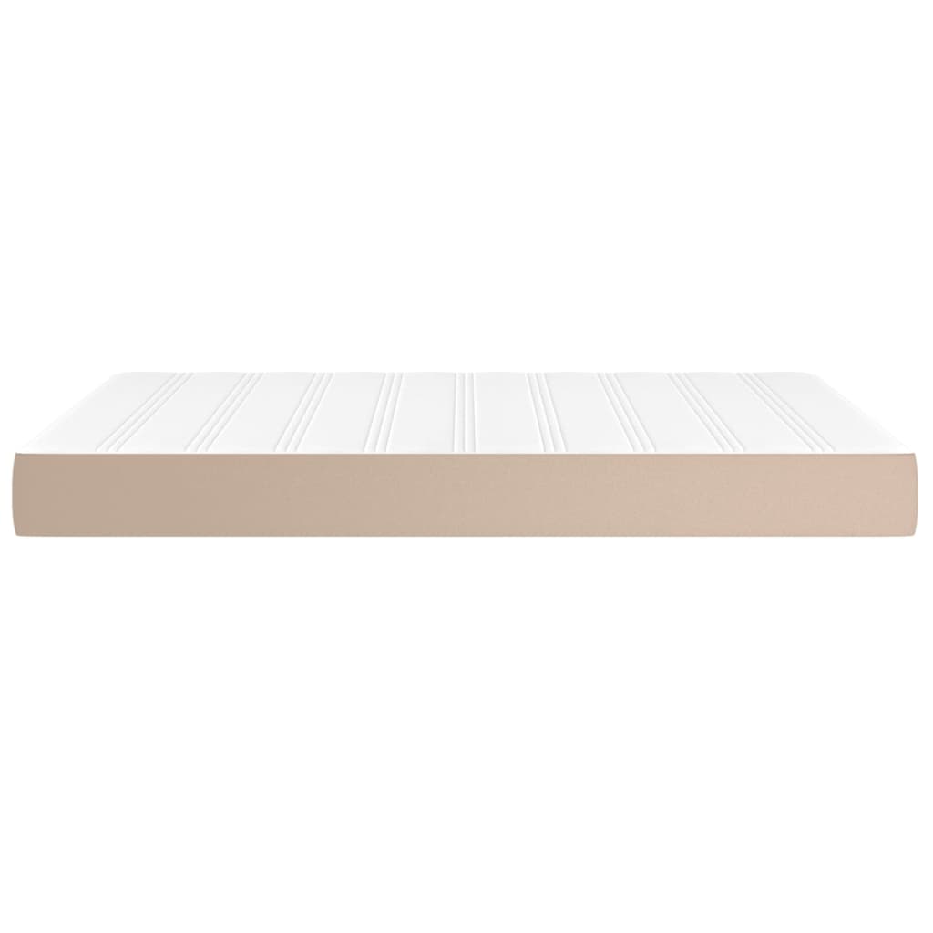 Pocketveringmatras 140x200x20 cm kunstleer cappuccinokleurig