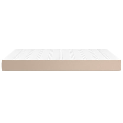 Pocketveringmatras 140x200x20 cm kunstleer cappuccinokleurig