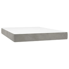 Pocketveringmatras 140X200X20 Cm Fluweel Lichtgrijs