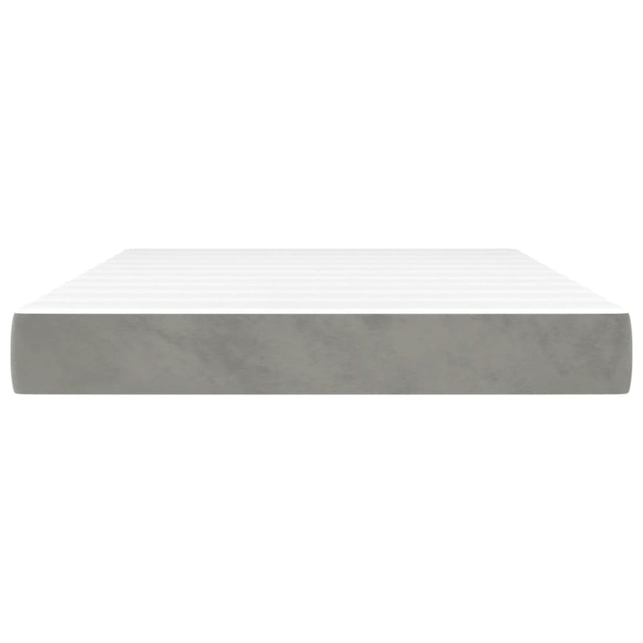 Pocketveringmatras 140X200X20 Cm Fluweel Lichtgrijs