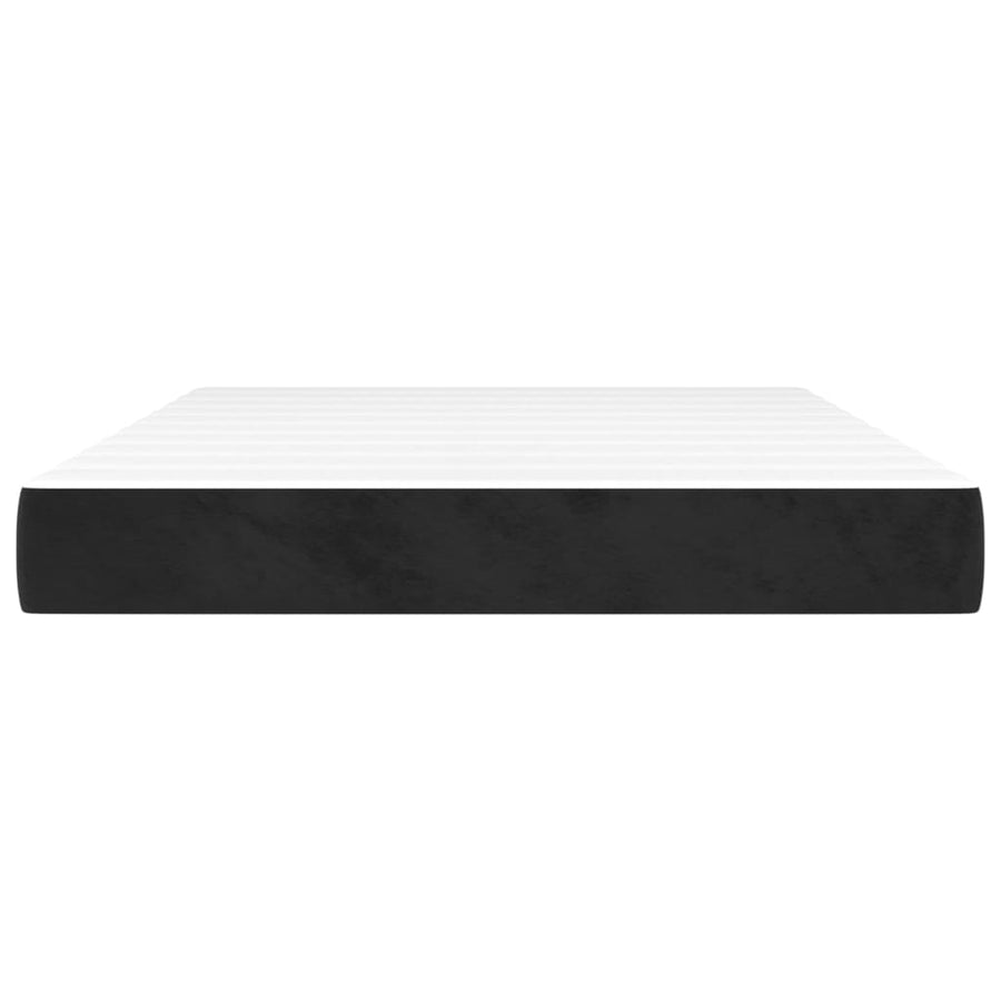 Pocketveringmatras 140X200X20 Cm Fluweel Zwart