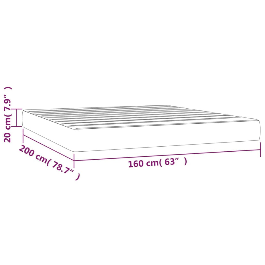 Pocketveringmatras 160x200x20 cm stof zwart