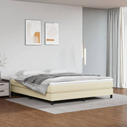 Pocketveringmatras 160x200x20 cm crème kunstleer