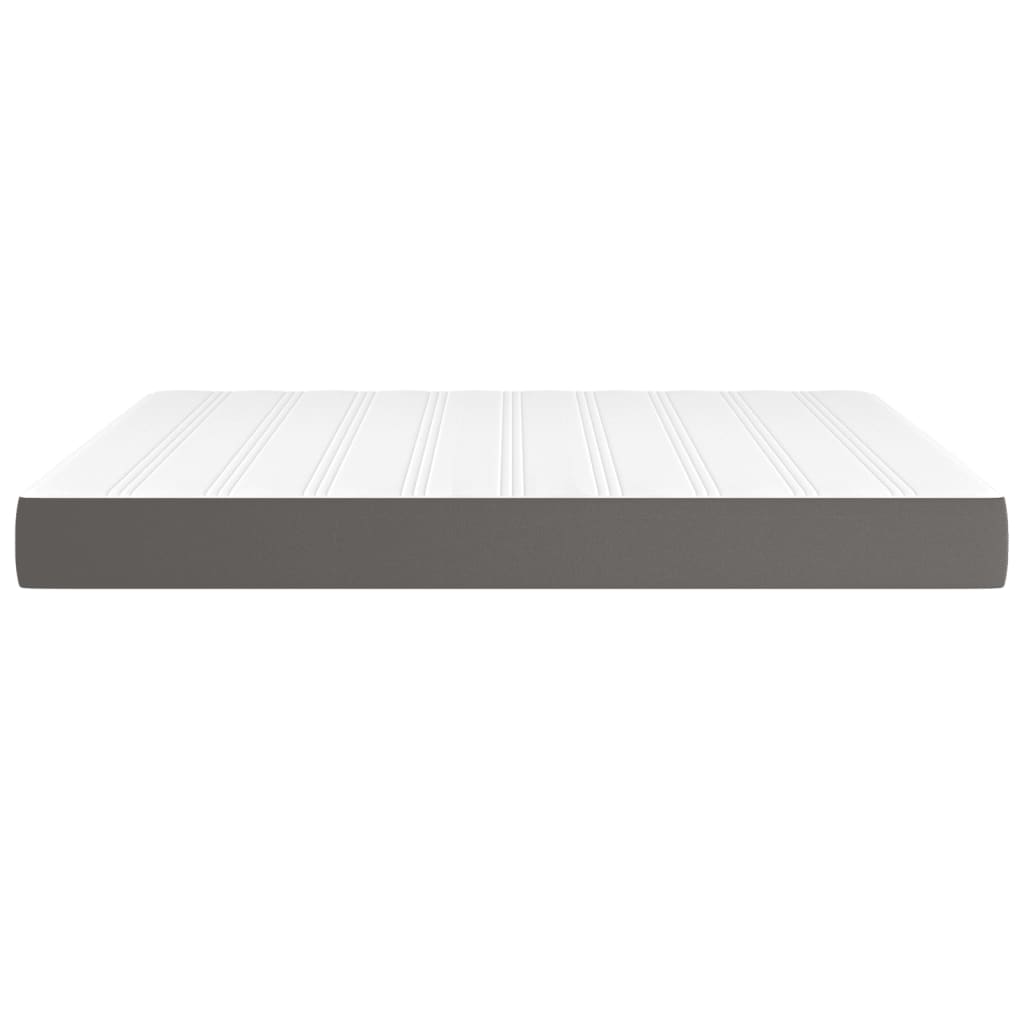 Pocketveringmatras 160x200x20 cm kunstleer grijs
