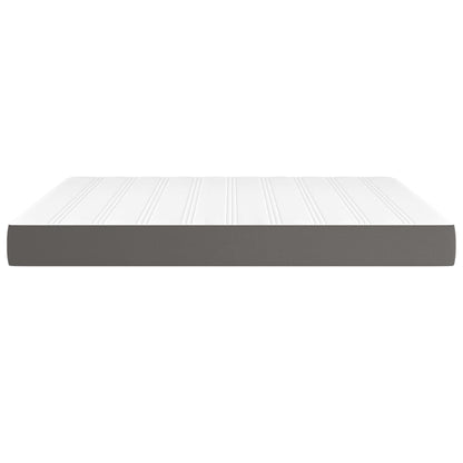 Pocketveringmatras 160x200x20 cm kunstleer grijs