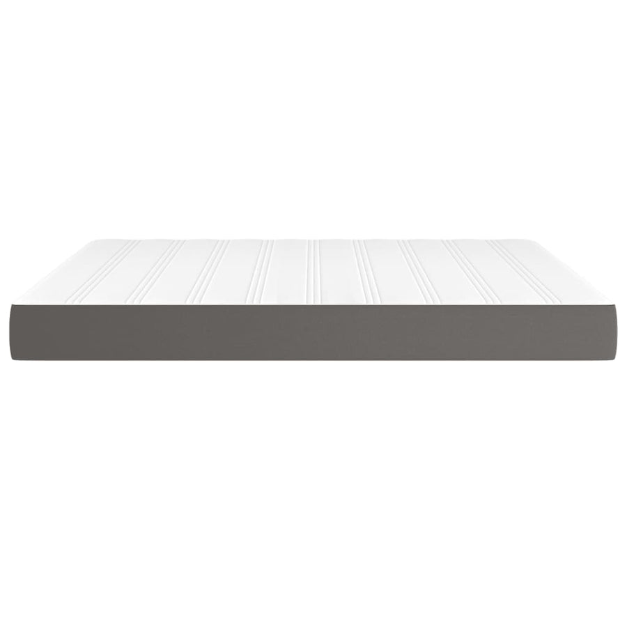 Pocketveringmatras 160x200x20 cm kunstleer grijs