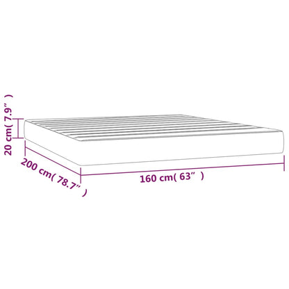 Pocketveringmatras 160x200x20 cm kunstleer grijs