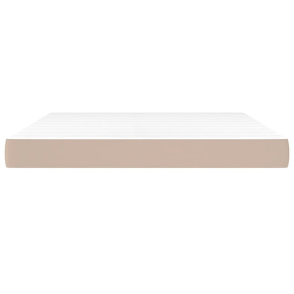 Pocketveringmatras 160x200x20 cm kunstleer cappuccinokleurig
