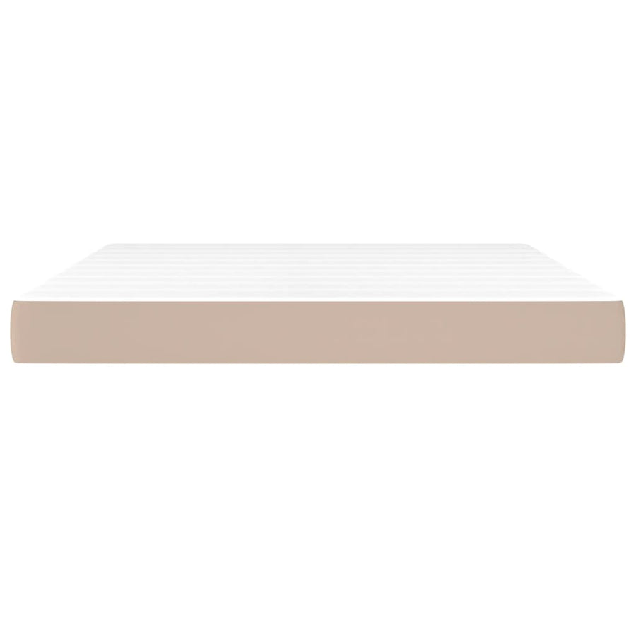 Pocketveringmatras 160x200x20 cm kunstleer cappuccinokleurig