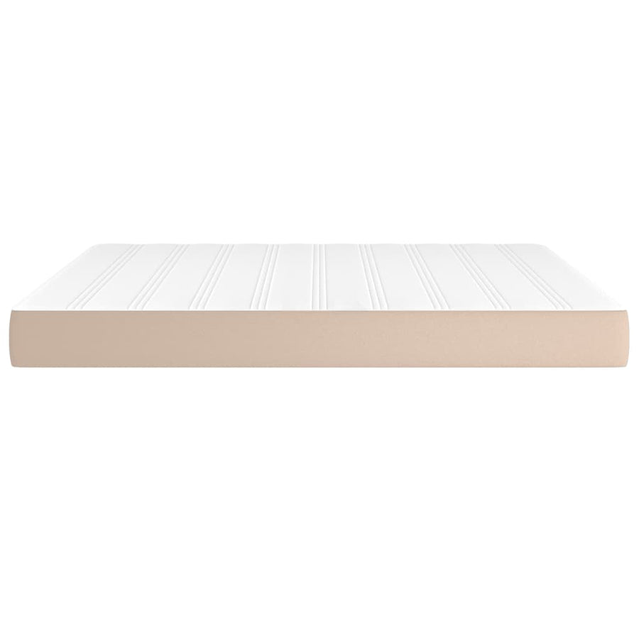Pocketveringmatras 160x200x20 cm kunstleer cappuccinokleurig