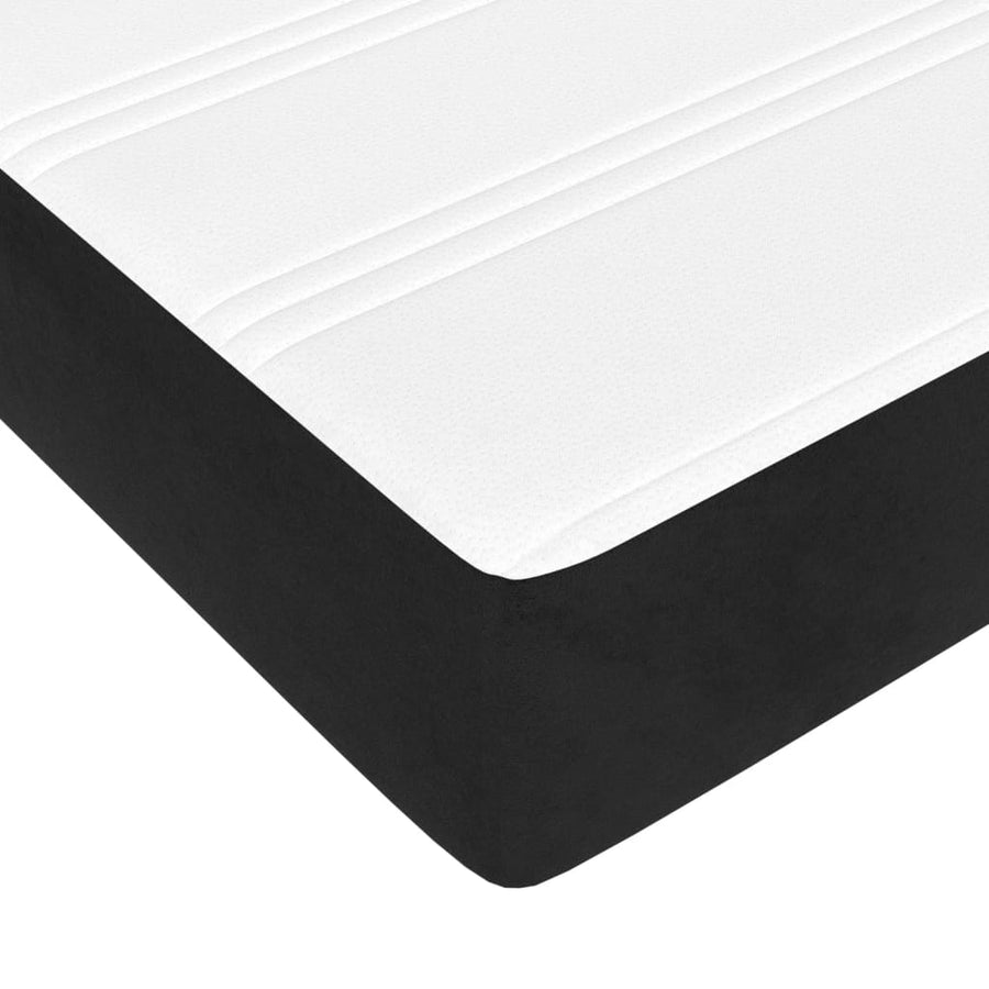 Pocketveringmatras 160X200X20 Cm Fluweel Zwart