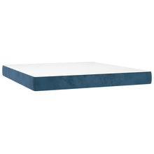 Pocketveringmatras 160X200X20 Cm Fluweel Donkerblauw