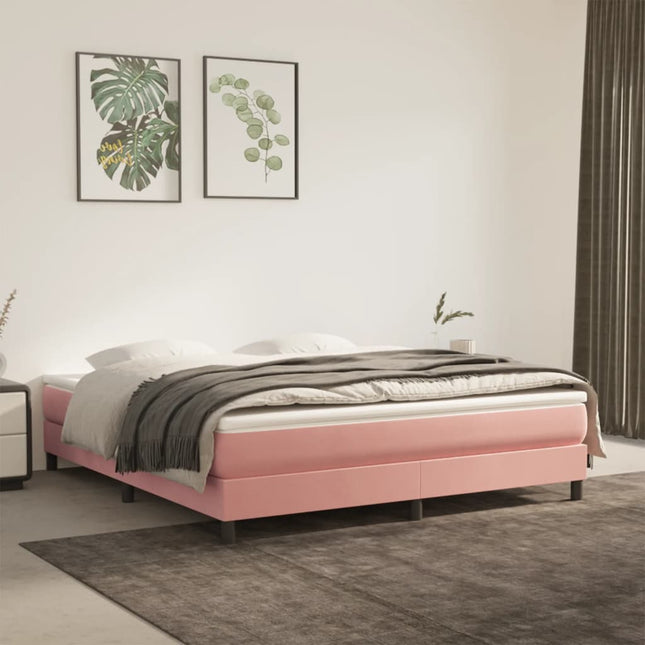 Pocketveringmatras 160X200X20 Cm Fluweel Roze