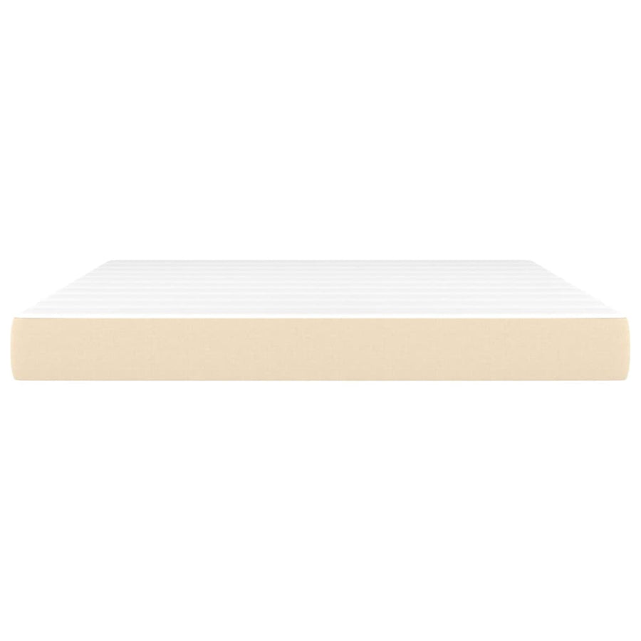Pocketveringmatras 180x200x20 cm stof crèmekleurig 180 x 200 cm crème