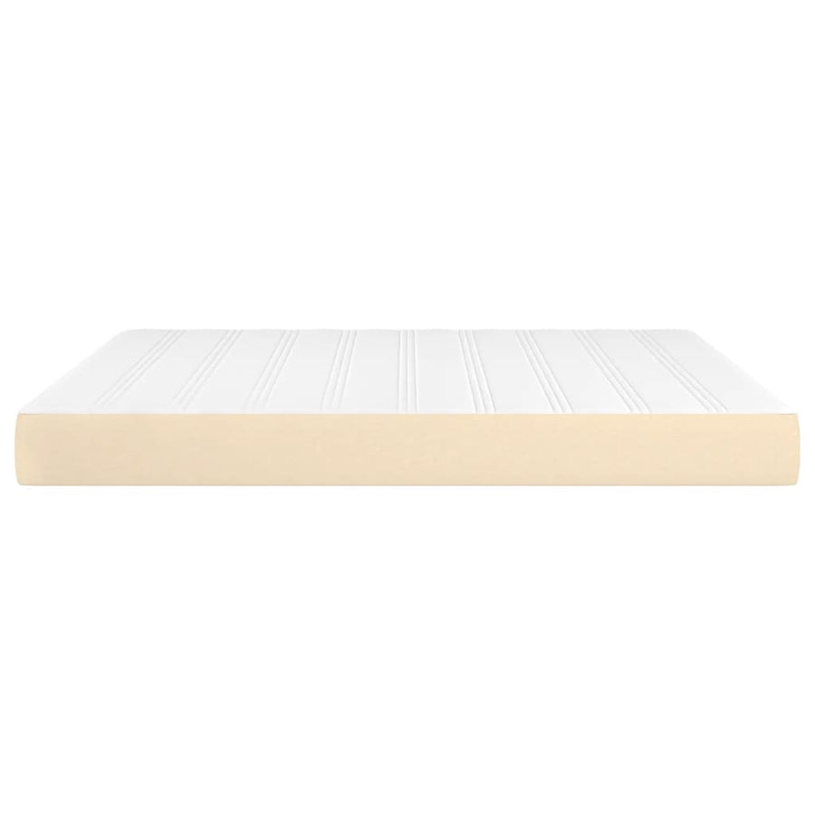 Pocketveringmatras 180x200x20 cm stof crèmekleurig 180 x 200 cm crème