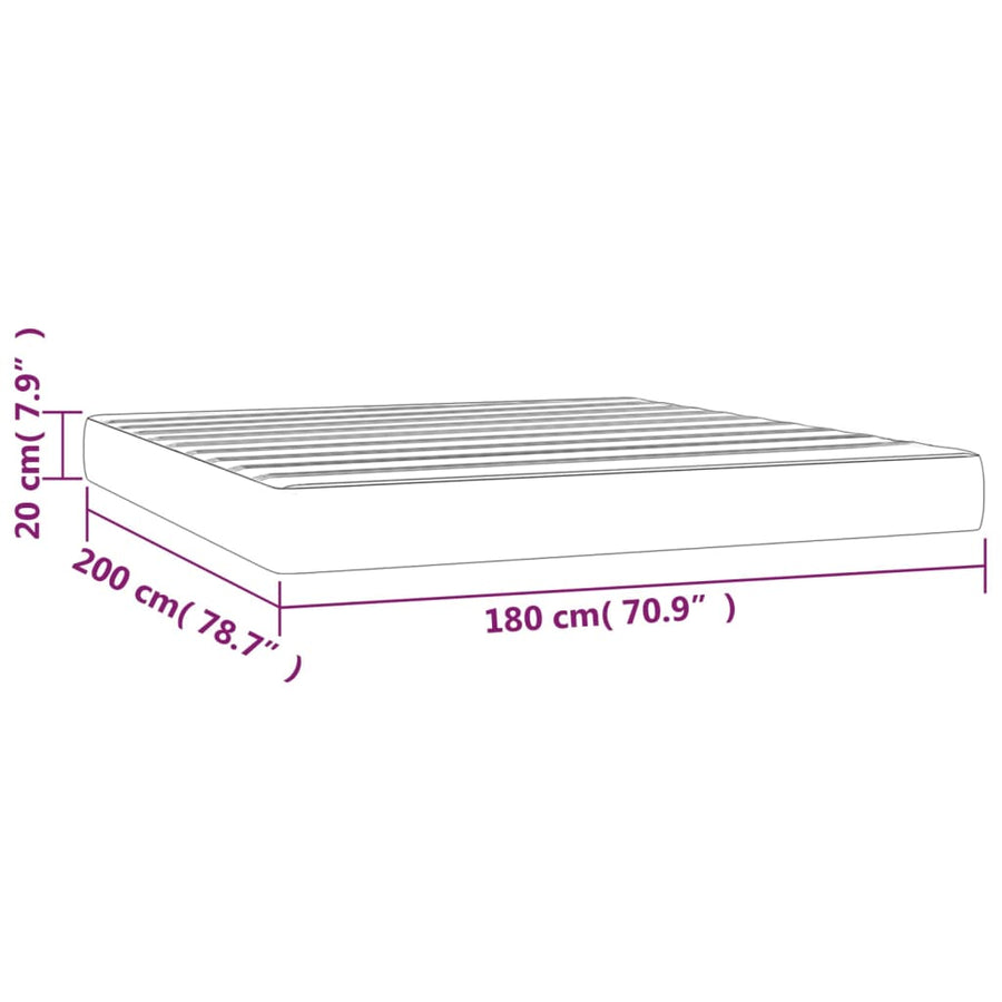Pocketveringmatras 180x200x20 cm kunstleer zwart