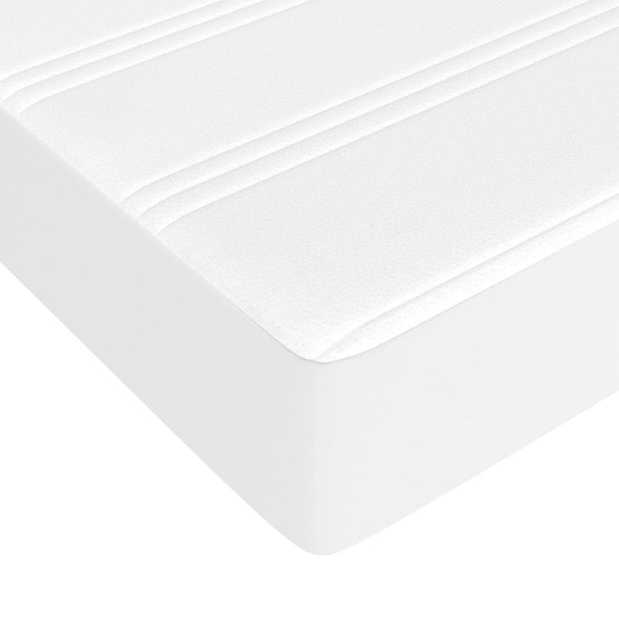 Pocketveringmatras 180x200x20 cm kunstleer wit