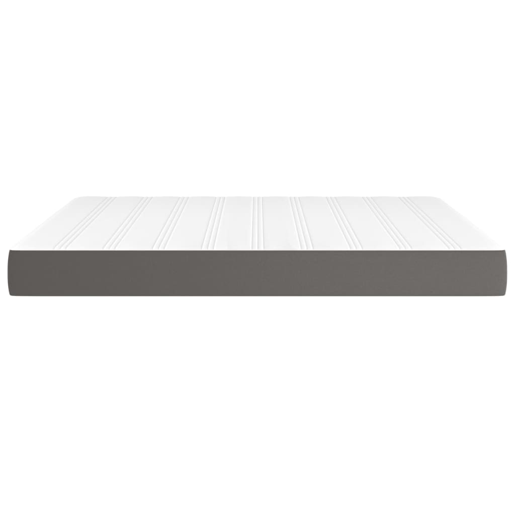 Pocketveringmatras 180x200x20 cm kunstleer grijs