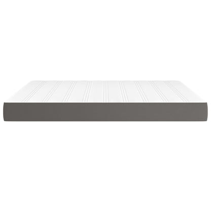 Pocketveringmatras 180x200x20 cm kunstleer grijs