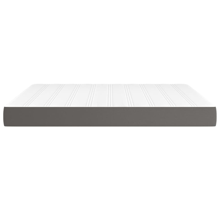 Pocketveringmatras 180x200x20 cm kunstleer grijs