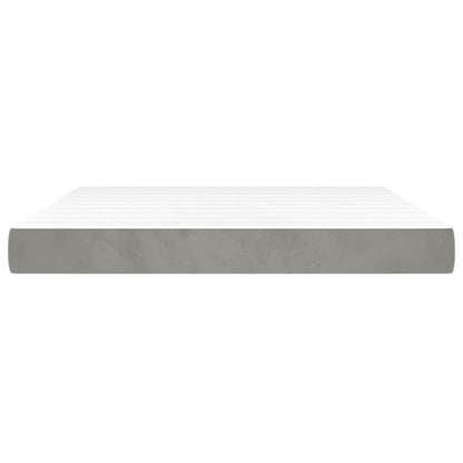 Pocketveringmatras 180X200X20 Cm Fluweel Lichtgrijs